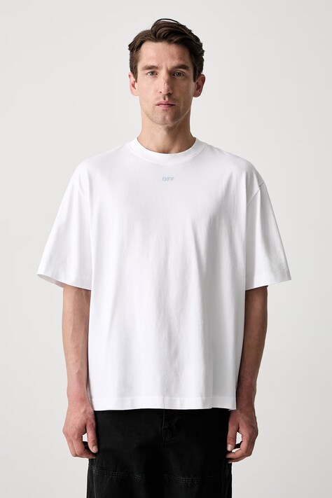 Off-White New Off Stamp тениска от памук мъжка бяла 44MAA120S26J00Y100