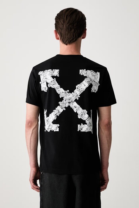Off-White Heraldic Treshold Arrows тениска от памук мъжка черна 44MAA027S26J007001