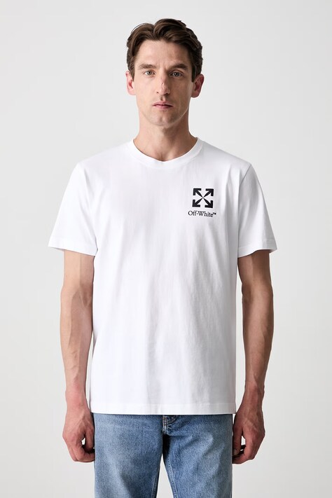 Off-White Small Arrow футболка из хлопка для мужчин белая 44MAA027S26J00B100