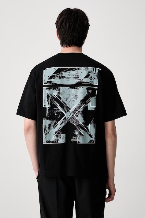 Off-White Rubbed Paint Arrows t-shirt in cotone da uomo nera 44MAA120S26J00J001