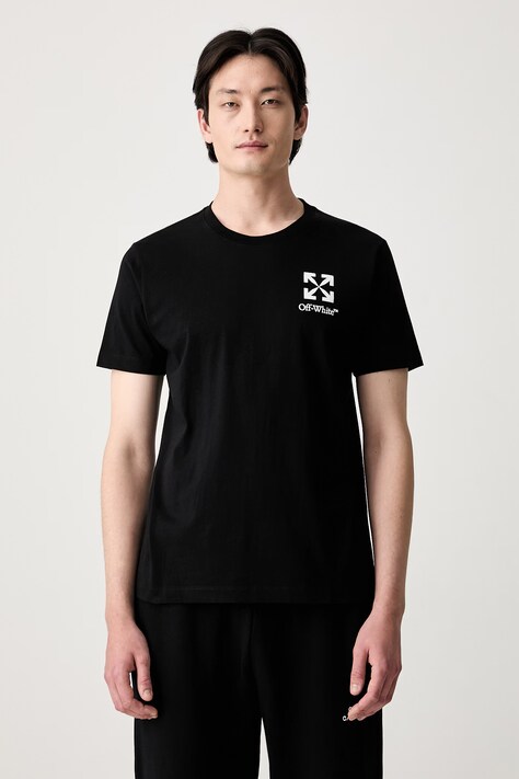 Off-White Small Arrow tričko bavlnené pánske čierne 44MAA027S26J00B001