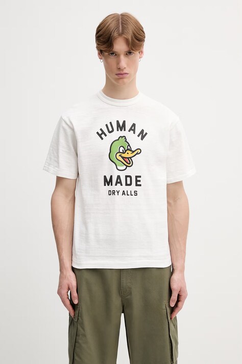 Human Made T-shirt bawełniany męski biały HM31TE008