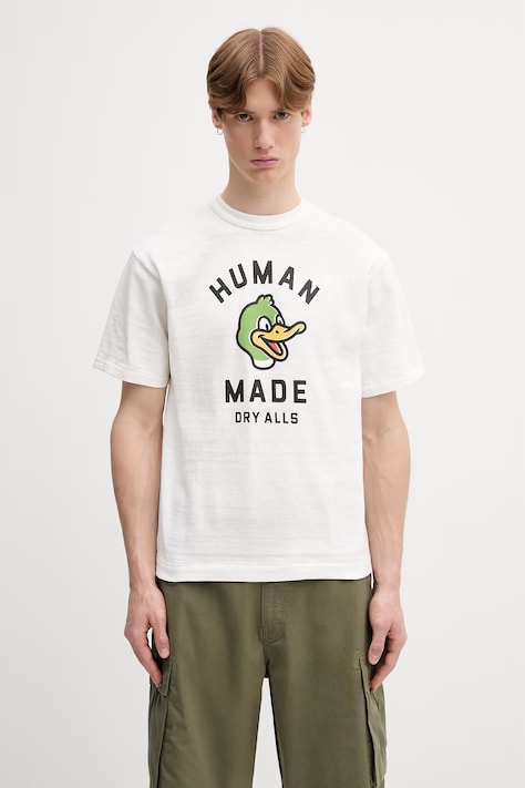 Human Made T-shirt bawełniany męski biały HM31TE008