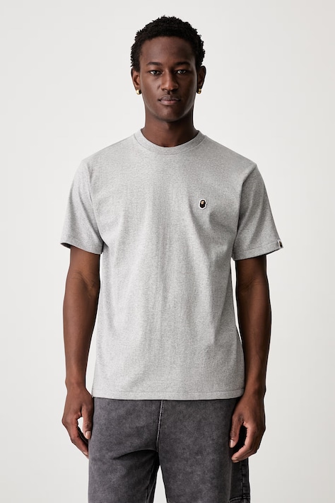 A Bathing Ape One Point T-shirt basic bawełniany męski szary 001TEM301003M