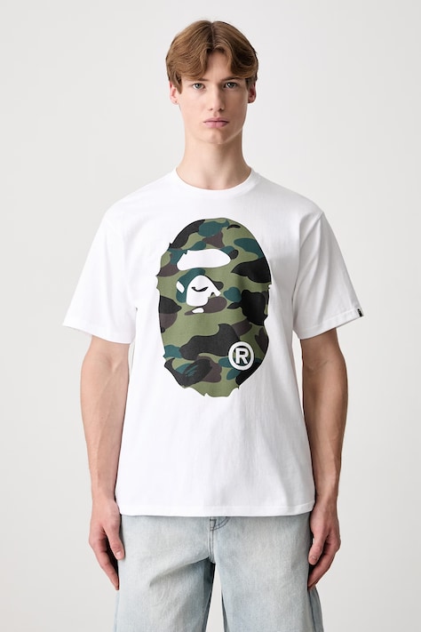 A Bathing Ape 1st Camo Big Ape Head T-shirt bawełniany męski biały 001TEM301015M