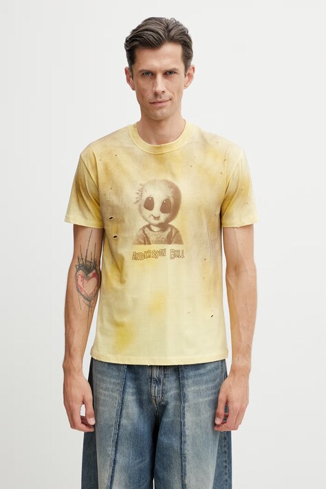 Andersson Bell Alien Machinery T-shirt bawełniany męski zielony atb1583u