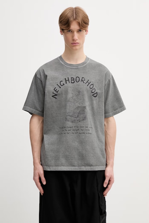 Neighborhood T-shirt bawełniany męski szary 261PCNH.ST11