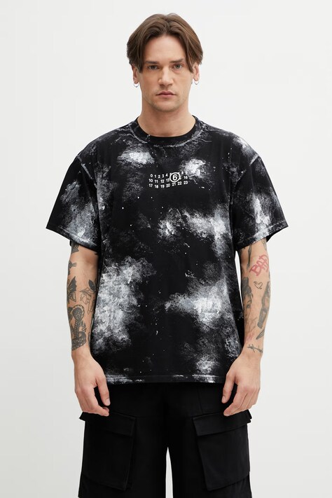 MM6 Maison Margiela T-shirt męski bawełniany czarny SH2GC0039.M20048