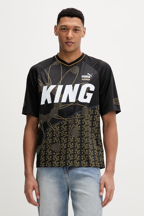 Puma t-shirt KING Extravaganza Jersey kolor czarny z nadrukiem 634407