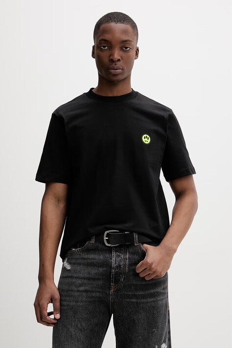 Barrow T-shirt basic damski bawełniany czarny S6BWUATH003