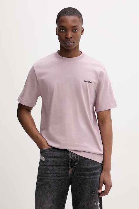 Barrow T-shirt basic damski bawełniany różowy S6BWUATH010