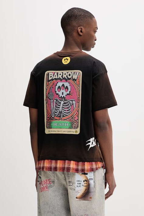 Barrow T-shirt bawełniany czarny S6BWUATH022