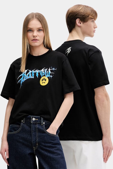 Хлопковая футболка Barrow цвет чёрный с принтом S6BWUATH025