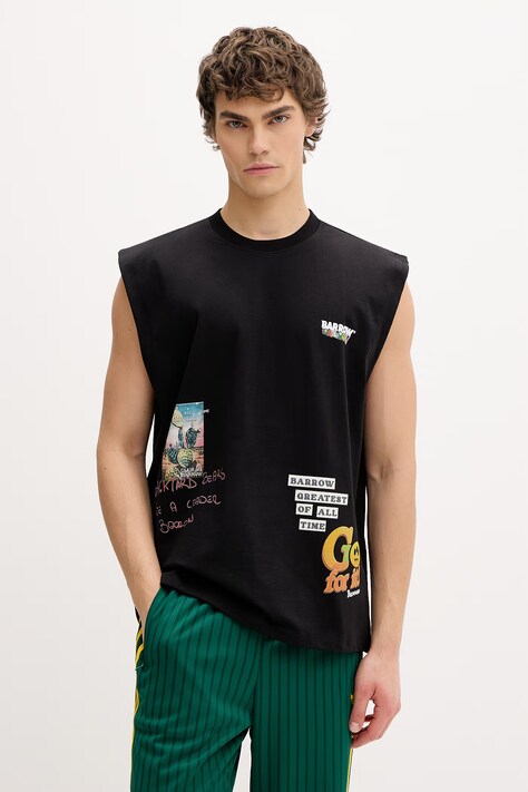 Barrow t-shirt bawełniany czarny S6BWUATH033