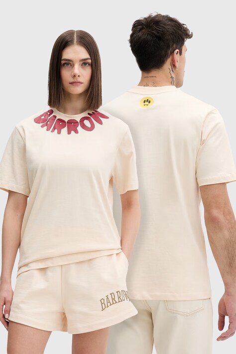 Barrow t-shirt bawełniany beżowy S6BWUATH071