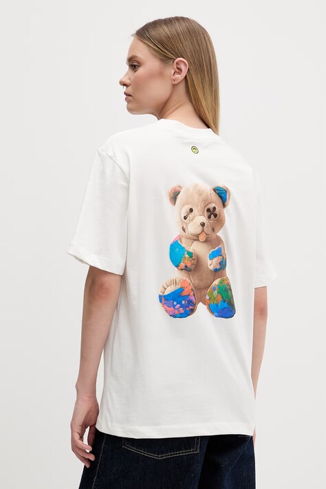 Barrow t-shirt bawełniany kolor beżowy z nadrukiem S6BWUATH076