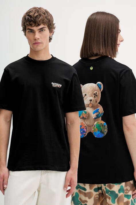 Barrow t-shirt bawełniany kolor czarny z nadrukiem S6BWUATH076