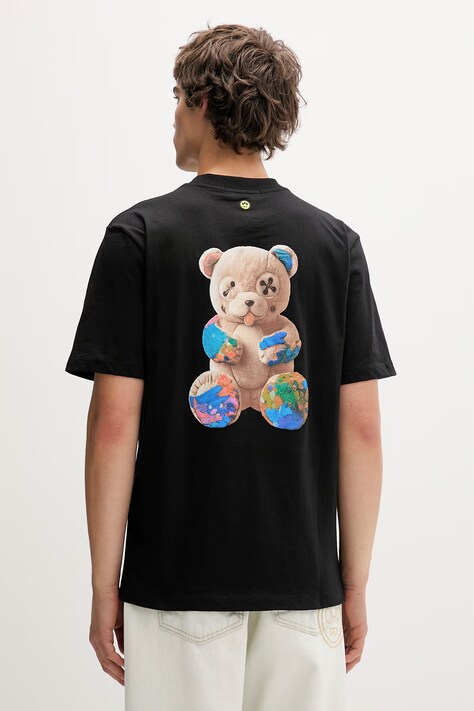 Barrow t-shirt bawełniany kolor czarny z nadrukiem S6BWUATH076