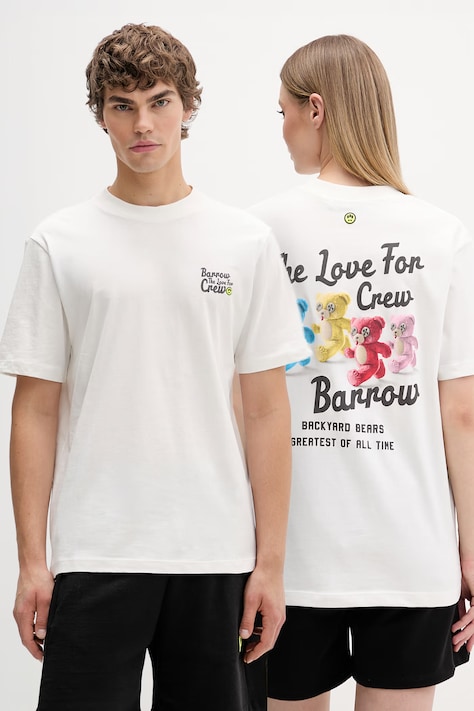 Βαμβακερό μπλουζάκι Barrow χρώμα: μπεζ, S6BWUATH077