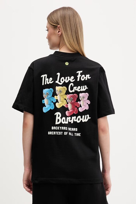 Barrow t-shirt bawełniany kolor beżowy z nadrukiem S6BWUATH077