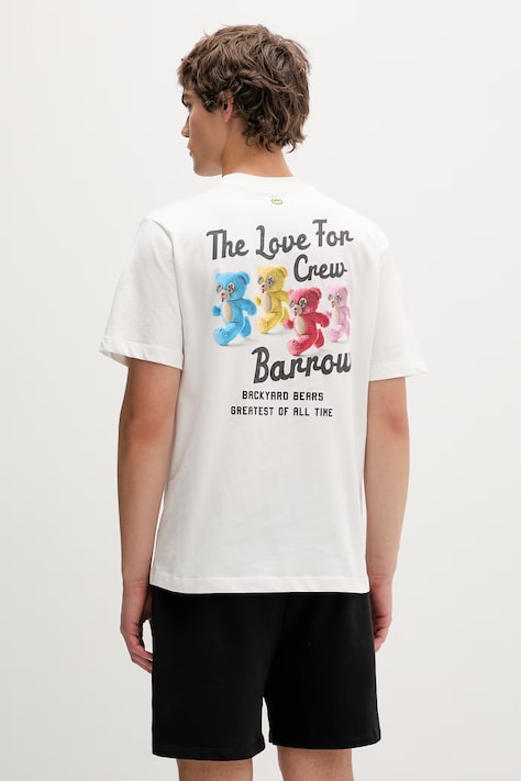 Barrow t-shirt bawełniany kolor beżowy z nadrukiem S6BWUATH077