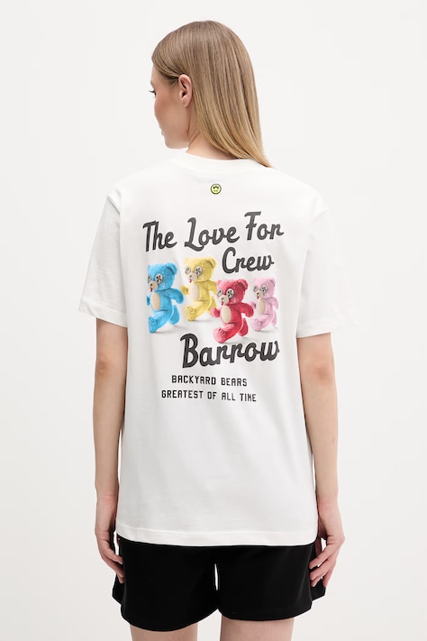 Barrow t-shirt bawełniany kolor czarny z nadrukiem S6BWUATH077