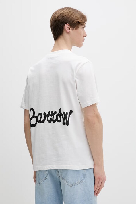 Barrow t-shirt bawełniany kolor beżowy z nadrukiem S6BWUATH078