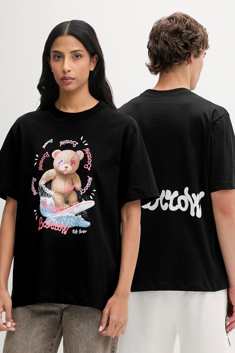 Barrow t-shirt bawełniany kolor czarny z nadrukiem S6BWUATH078