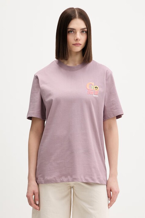 Barrow t-shirt bawełniany fioletowy S6BWUATH079