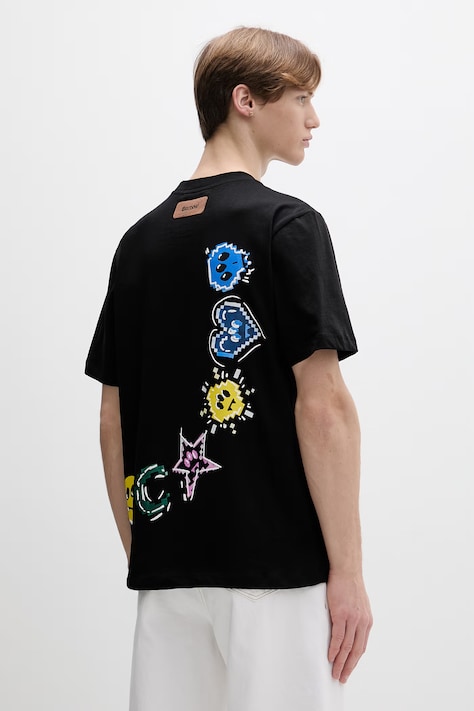 Barrow t-shirt bawełniany kolor czarny z nadrukiem S6BWUATH082