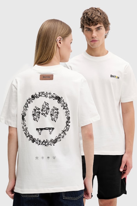 Βαμβακερό μπλουζάκι Barrow χρώμα: μπεζ, S6BWUATH085