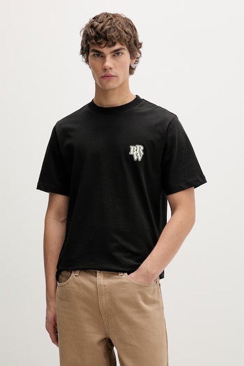 Barrow t-shirt bawełniany kolor czarny z nadrukiem S6BWUATH103