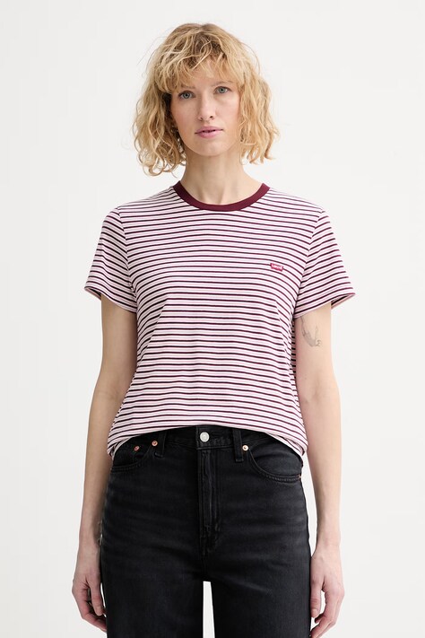 Levi's t-shirt bawełniany LSE_PERFECT TEE kolor bordowy wzorzysty A3116-0043