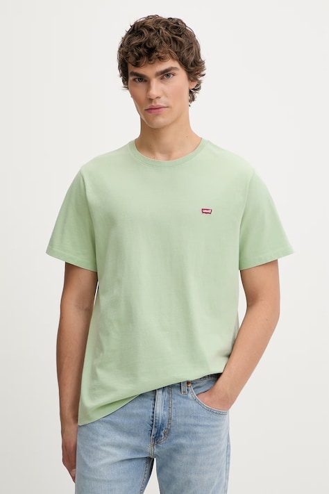 Levi's t-shirt bawełniany LSE_SS ORIGINAL HM kolor zielony gładki A3117-0111