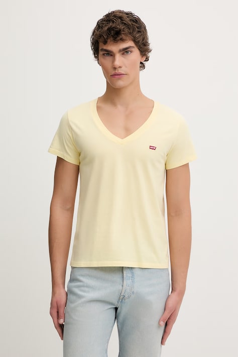 Levi's t-shirt bawełniany LSE_PERFECT VNECK kolor żółty gładki A3170-0058