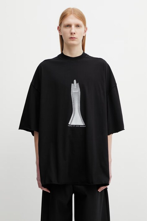 Rick Owens DRKSHDW Tommy t-shirt bawełniany męski czarny DU01F4259.RNEP5