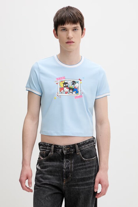 Converse t-shirt bawełniany x HELLO KITTY niebieski CVW5T519