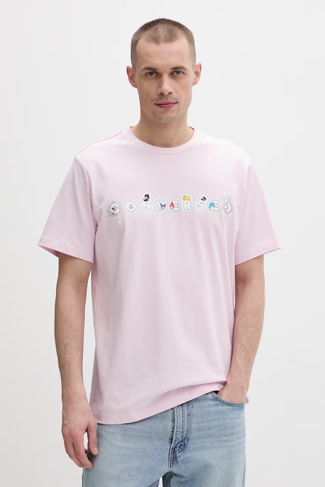 Converse tricou bumbac x HELLO KITTY roz CVM5T517
