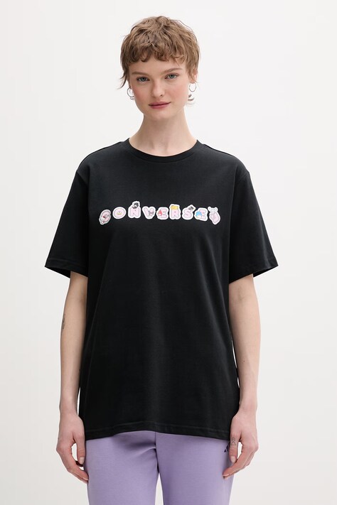 Converse t-shirt in cotone x HELLO KITTY nera CVM5T517