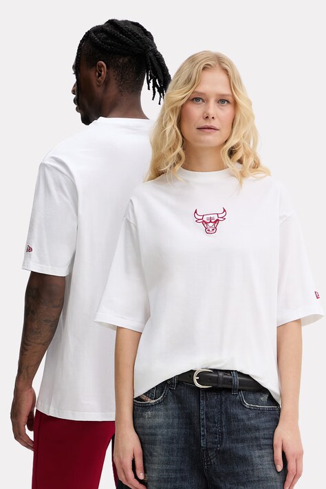 New Era t-shirt bawełniany CHICAGO BULLS biały 60771518