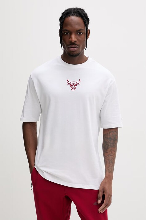 New Era t-shirt bawełniany CHICAGO BULLS biały 60771518