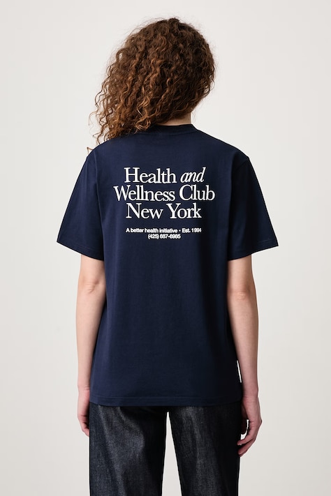 Sporty & Rich T-shirt bawełniany granatowy TO11973091BL106