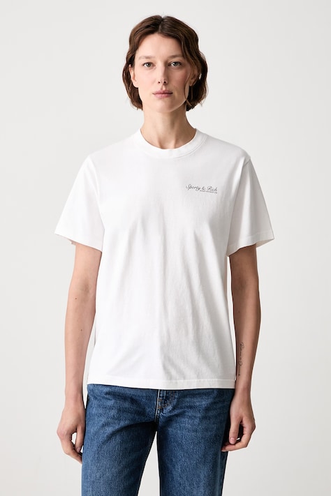 Sporty & Rich Syracuse футболка из хлопка белая TO11975325WH01