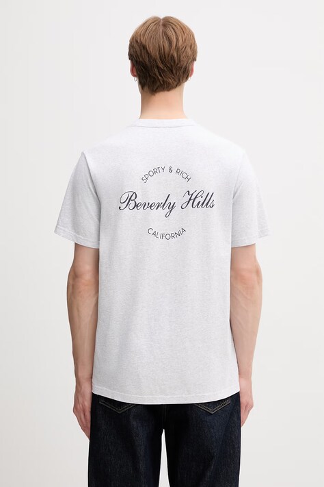 Sporty & Rich Beverly Script футболка бавовняна сіра TO11976257GY03