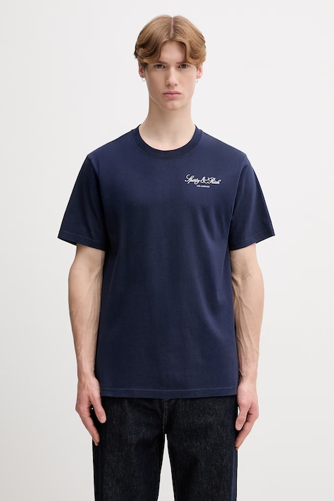 Sporty & Rich Vendome LA футболка бавовняна темно-синя TO11976269BL106