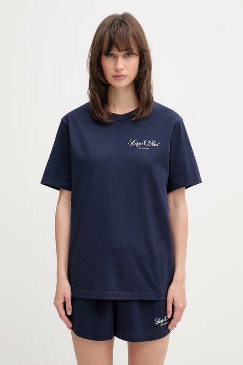 Sporty & Rich Vendome LA футболка из хлопка тёмно-синяя TO11976269BL106
