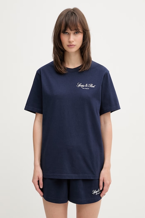 Sporty & Rich Vendome LA футболка из хлопка тёмно-синяя TO11976269BL106