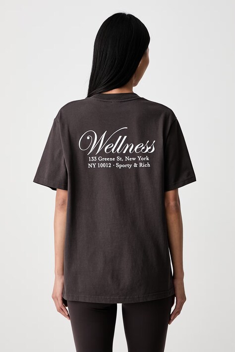 Sporty & Rich Soho T-shirt bawełniany brązowy TO119711083BR29