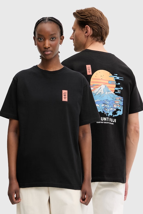 Kaotiko T-shirt bawełniany czarny AS034-01-G002