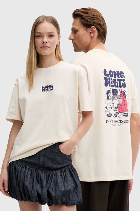 Kaotiko T-shirt bawełniany beżowy AS072-01-G002